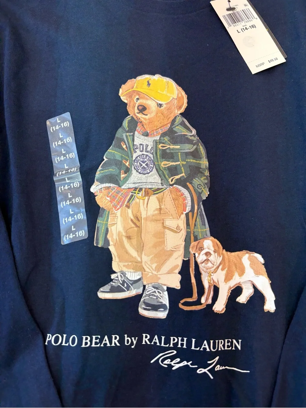 Polo Ralph Lauren Navy Polo Bear & Bulldog Graphic Tee